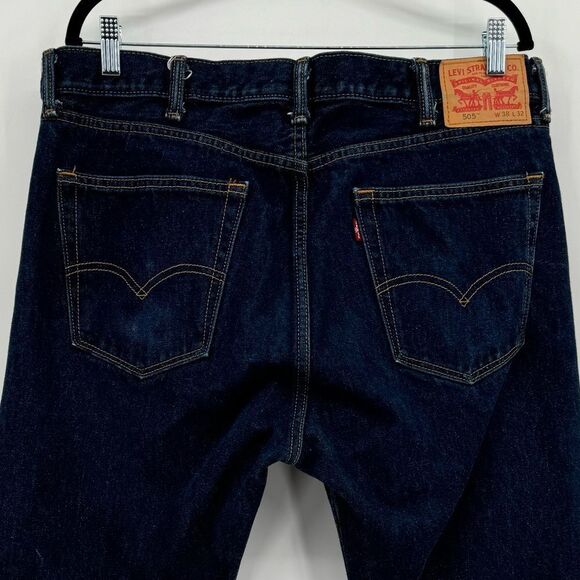 Levi's 505 W38 L32 Dark Blue Zipper Close Copper‎ Rivets - Picture 1 of 8